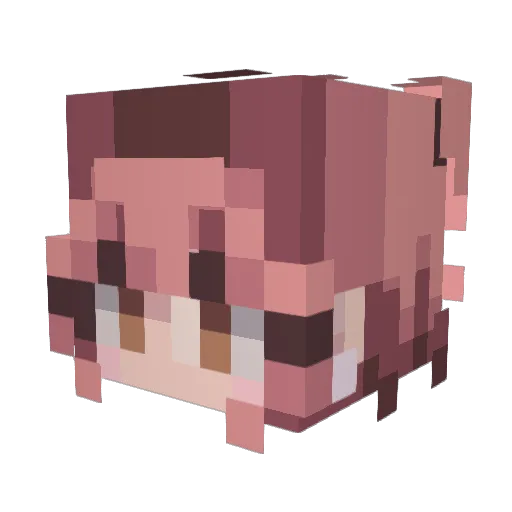 Zoobella Minecraft avatar head, 3D render