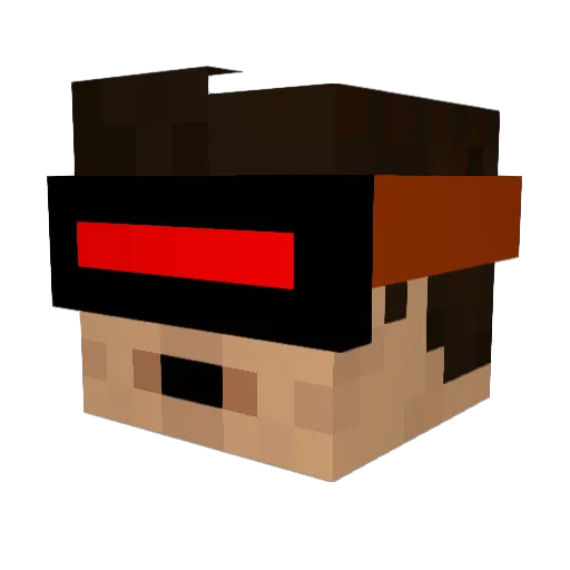 Zoobski Minecraft avatar head, 3D render