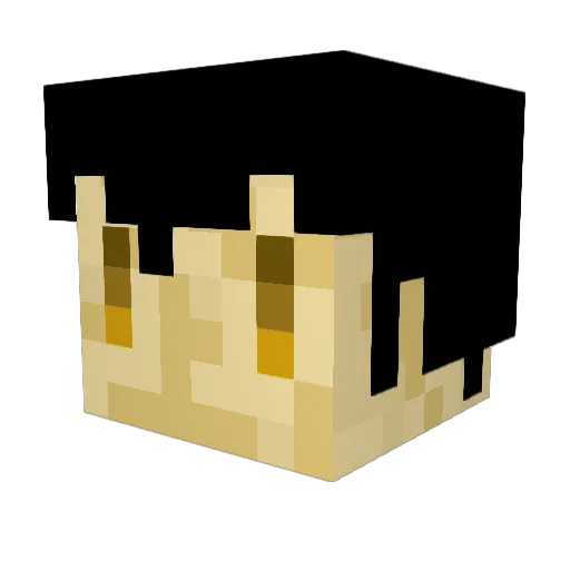 Zoofefe Minecraft avatar head, 3D render