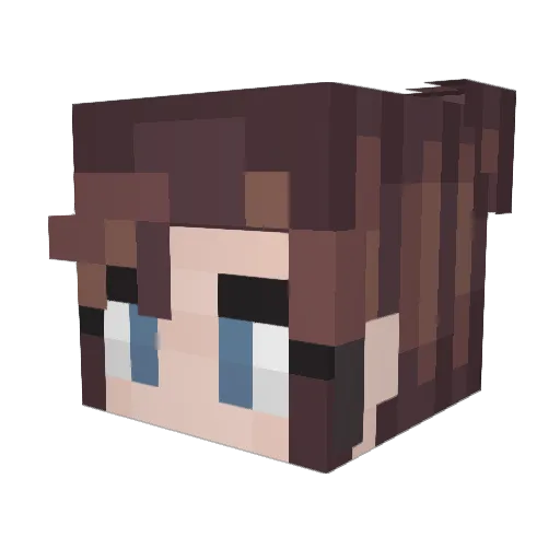 Zoofing Minecraft avatar head, 3D render