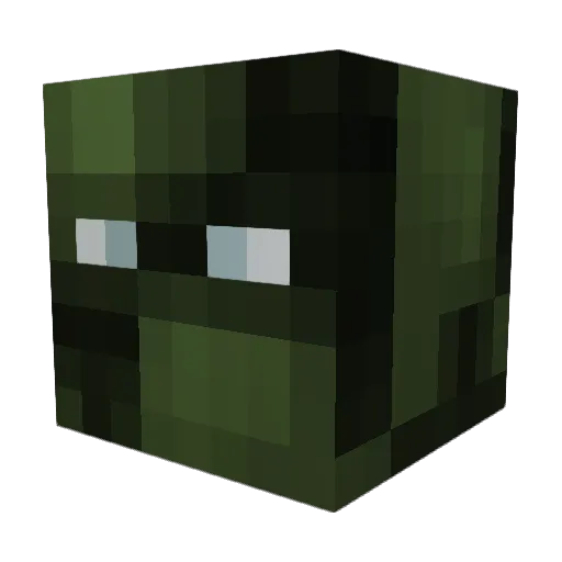 Zoogdier Minecraft avatar head, 3D render