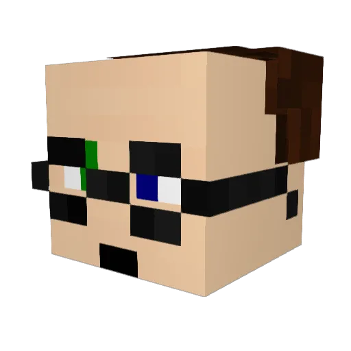 Zoom_guy Minecraft avatar head, 3D render