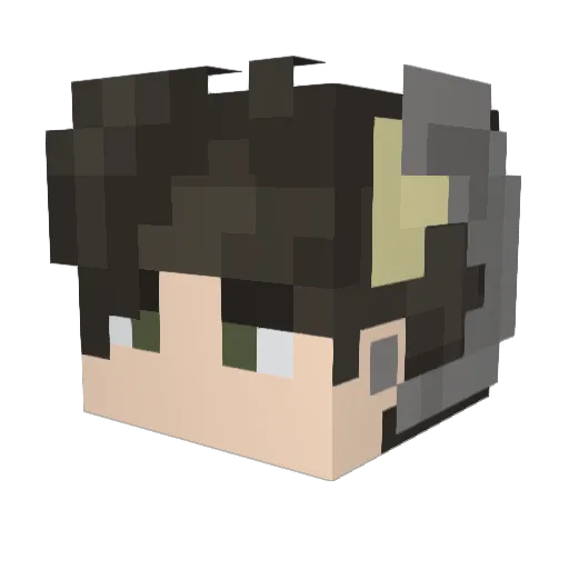 Zoomiel Minecraft avatar head, 3D render