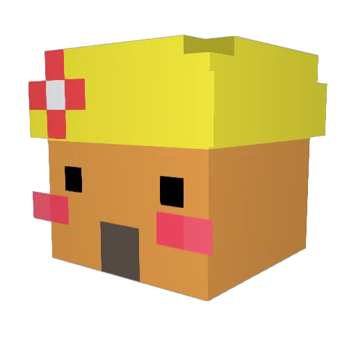 Zoompyo Minecraft avatar head, 3D render