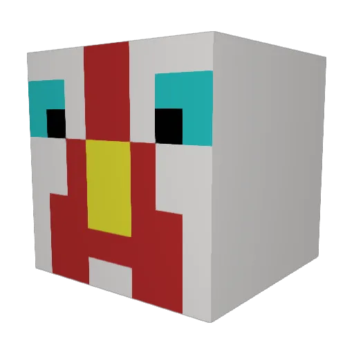 Zooms14 Minecraft avatar head, 3D render