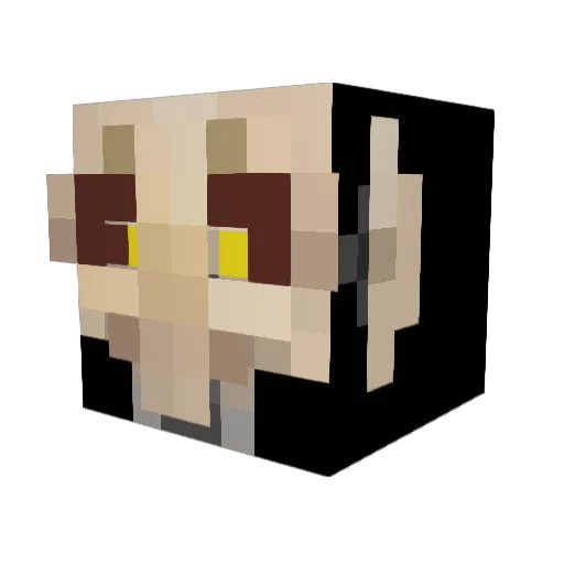 Zooochy Minecraft avatar head, 3D render