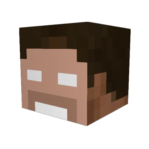 ZooperFM Minecraft avatar head, 3D render