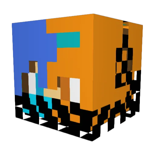Zoosss Minecraft avatar head, 3D render