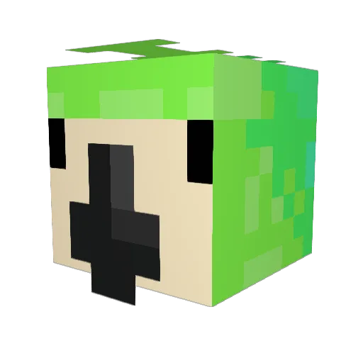 Zooted_gaming Minecraft avatar head, 3D render