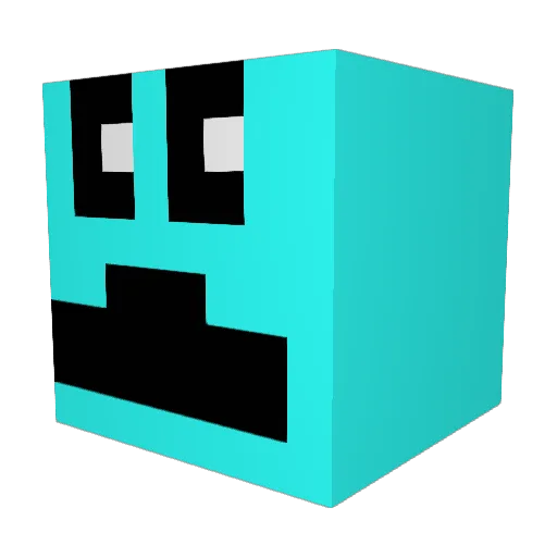 Zoozx Minecraft avatar head, 3D render
