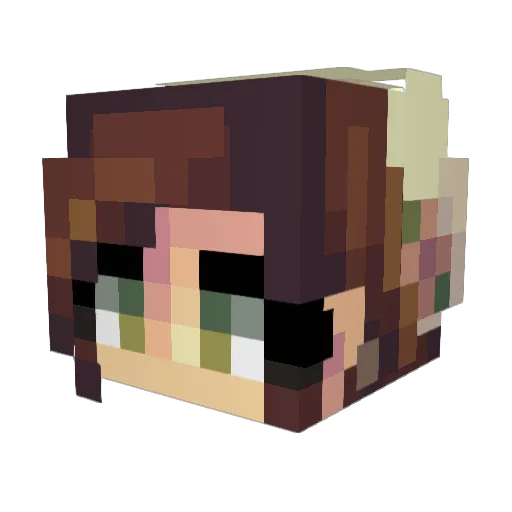 Zoraiya Minecraft avatar head, 3D render