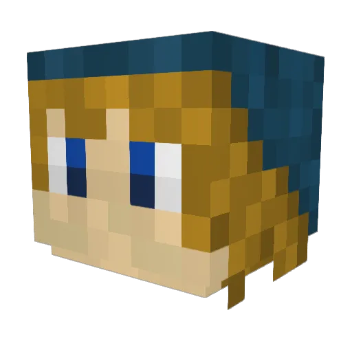 Zorb Minecraft avatar head, 3D render