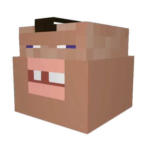 Zorino Minecraft avatar head, 3D render