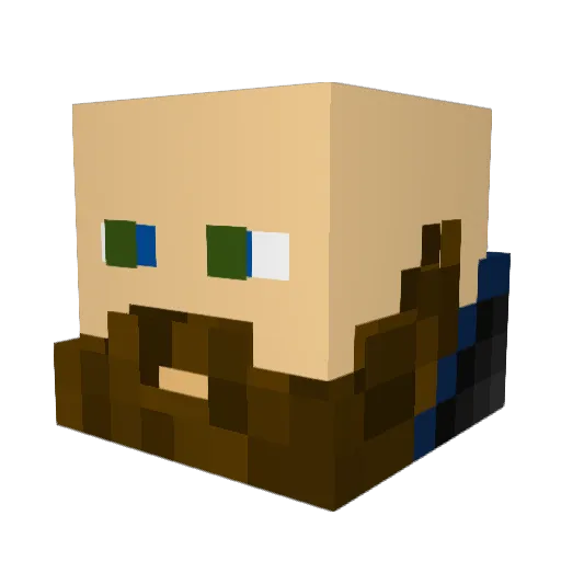 Zornimal Minecraft avatar head, 3D render