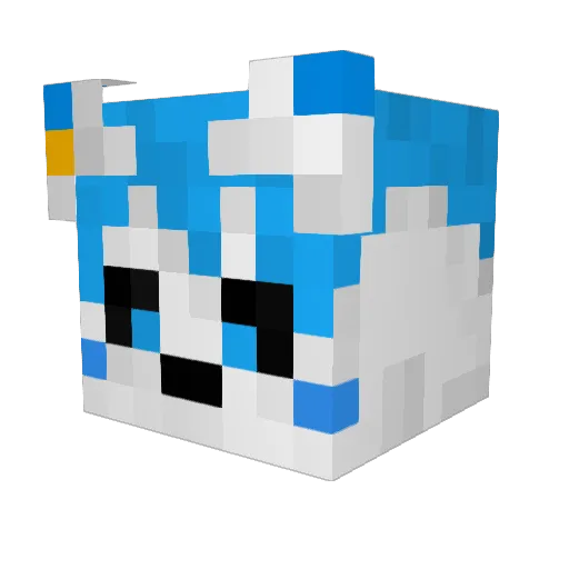 ZoroTheDog Minecraft avatar head, 3D render