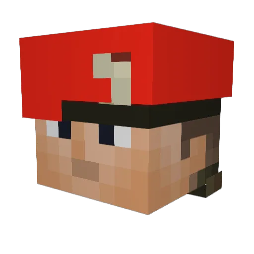 Zortkafa Minecraft avatar head, 3D render