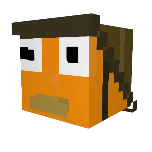 Zosiann Minecraft avatar head, 3D render