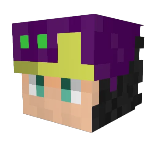 ZouBaba Minecraft avatar head, 3D render