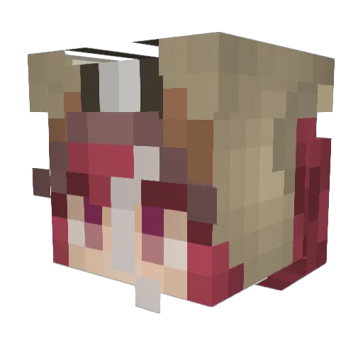 ZouKaiLa Minecraft avatar head, 3D render
