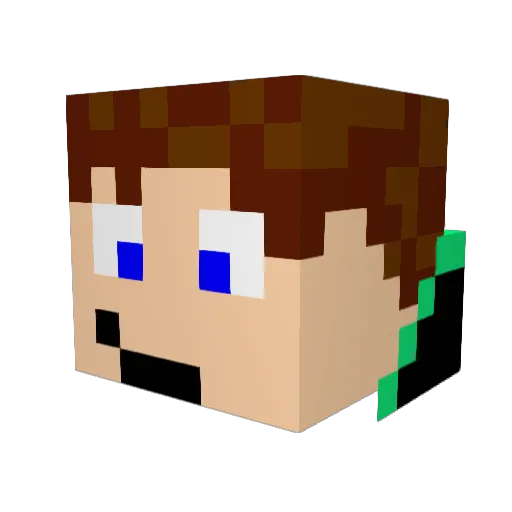ZouguiZougua Minecraft avatar head, 3D render