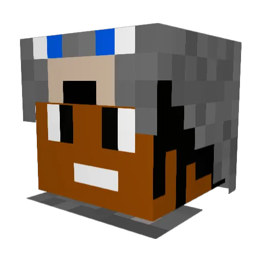 Zoulshx Minecraft avatar head, 3D render