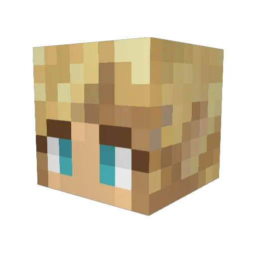 Zoussi Minecraft avatar head, 3D render