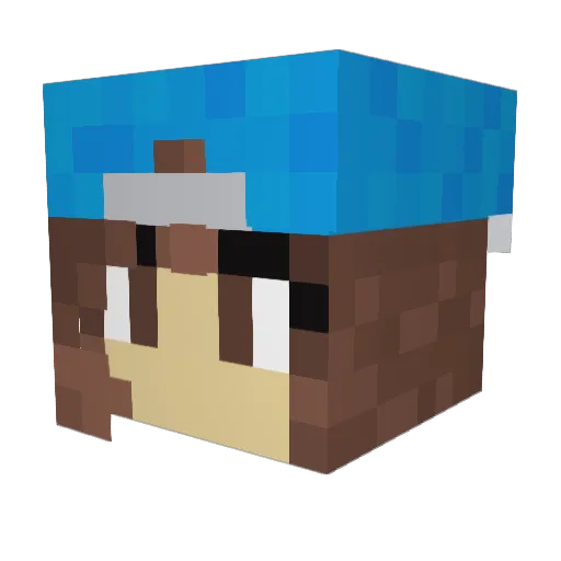 Zoutayo Minecraft avatar head, 3D render