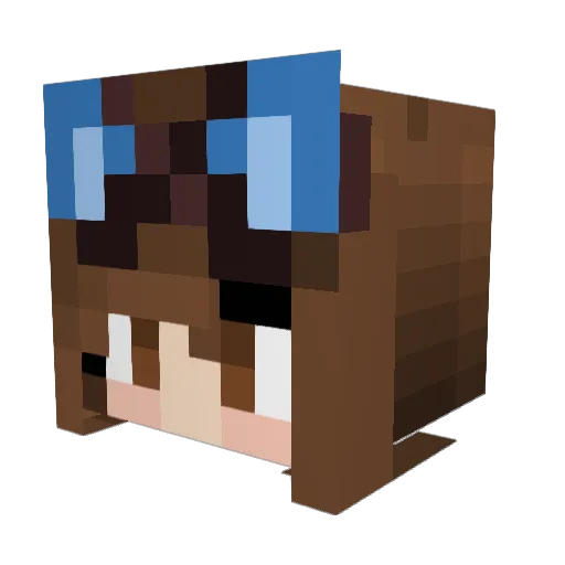 Zouyen Minecraft avatar head, 3D render