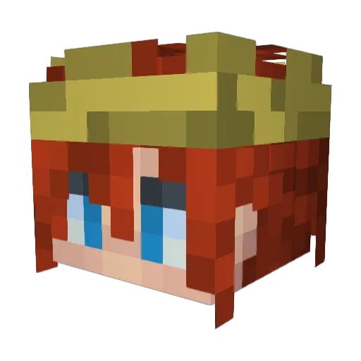 Zouzazou_ Minecraft avatar head, 3D render