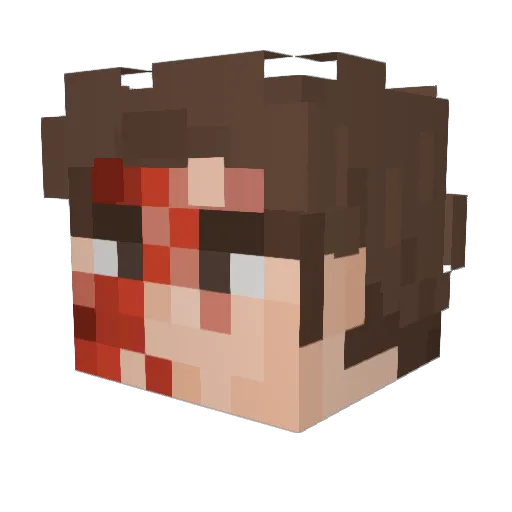 Zoxous Minecraft avatar head, 3D render