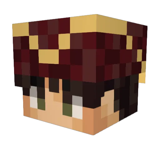 Zpoilk Minecraft avatar head, 3D render