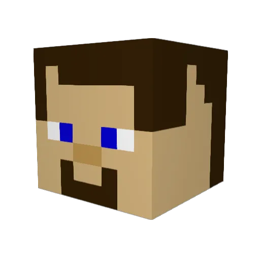 ZpplnFn92 Minecraft avatar head, 3D render