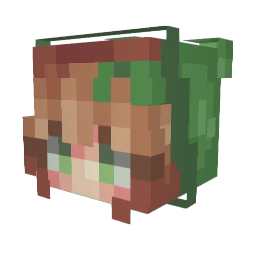 Zppys Minecraft avatar head, 3D render