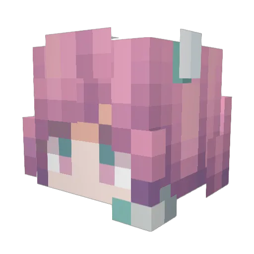 ZqLavender Minecraft avatar head, 3D render
