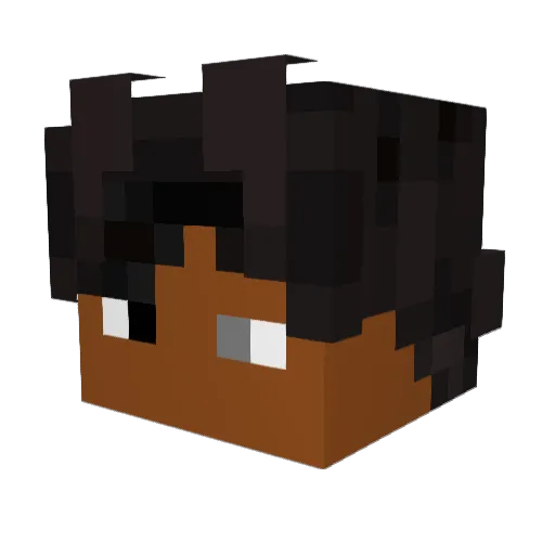 ZqnHunter25 Minecraft avatar head, 3D render