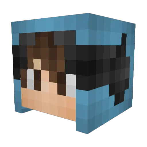 Zqp Minecraft avatar head, 3D render
