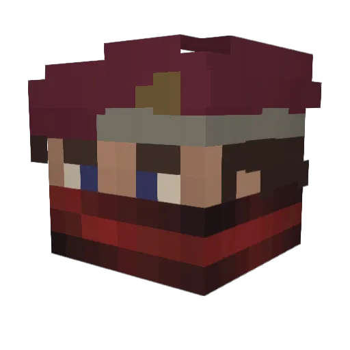 Zqppy Minecraft avatar head, 3D render