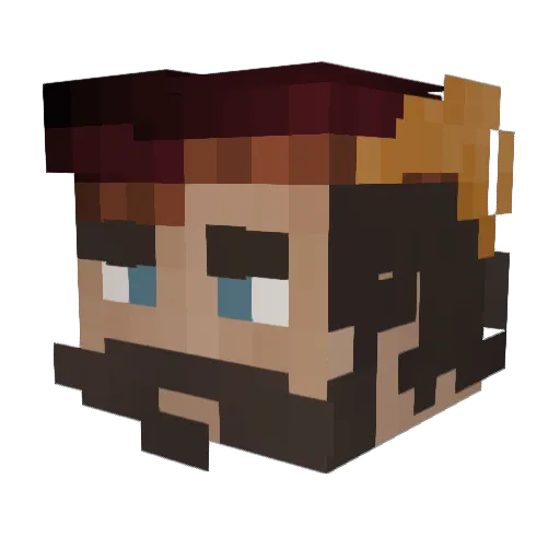 Zqppyy Minecraft avatar head, 3D render