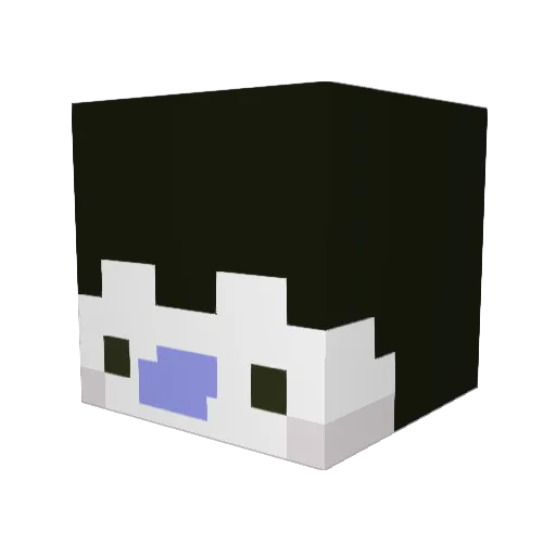 Zqr0 Minecraft avatar head, 3D render