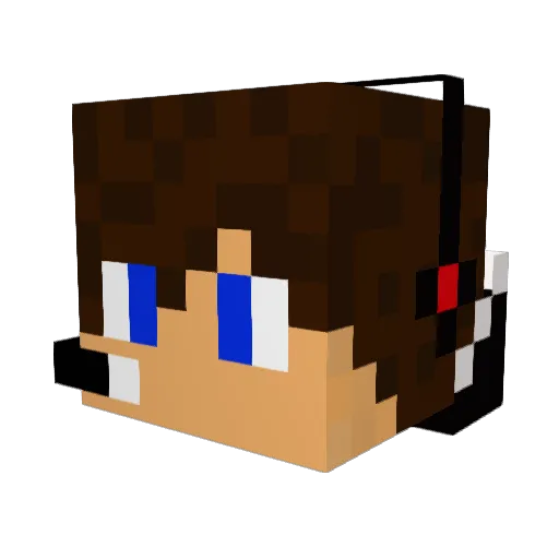 Zque Minecraft avatar head, 3D render
