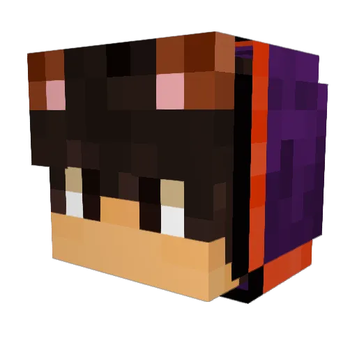 Zqxrvu Minecraft avatar head, 3D render