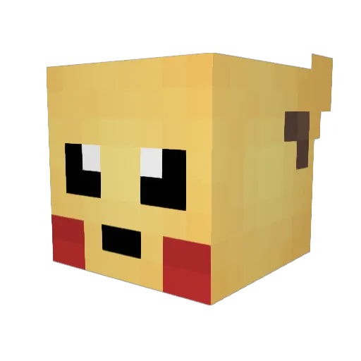 Zr7lOF Minecraft avatar head, 3D render