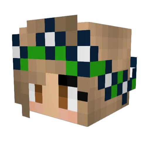 Zraakt Minecraft avatar head, 3D render