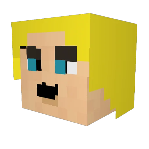 Zroix Minecraft avatar head, 3D render