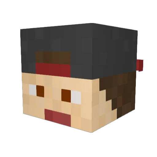 ZrudiYT Minecraft avatar head, 3D render