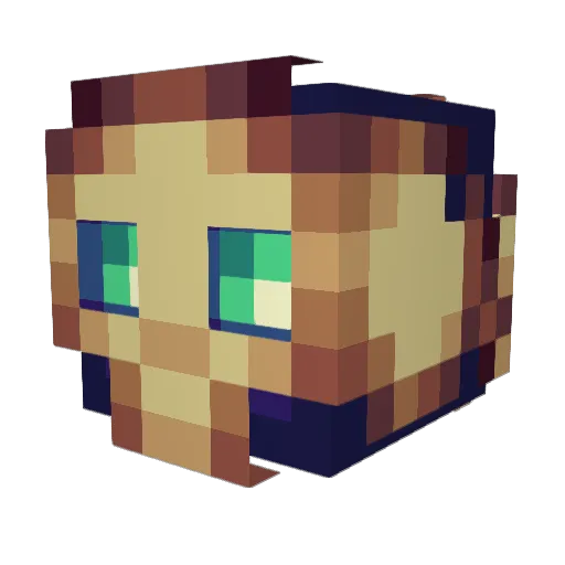 Zrugel Minecraft avatar head, 3D render