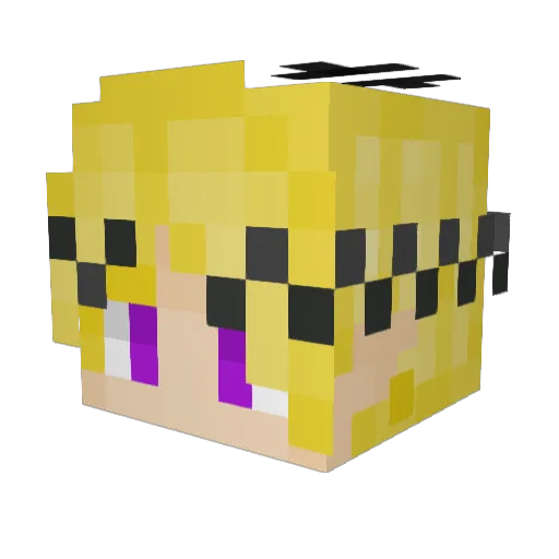Zruspa Minecraft avatar head, 3D render