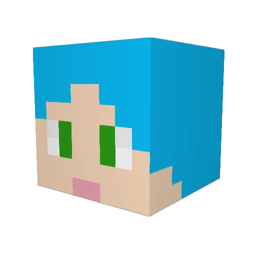 Ztel Minecraft avatar head, 3D render