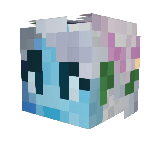 Ztwin Minecraft avatar head, 3D render