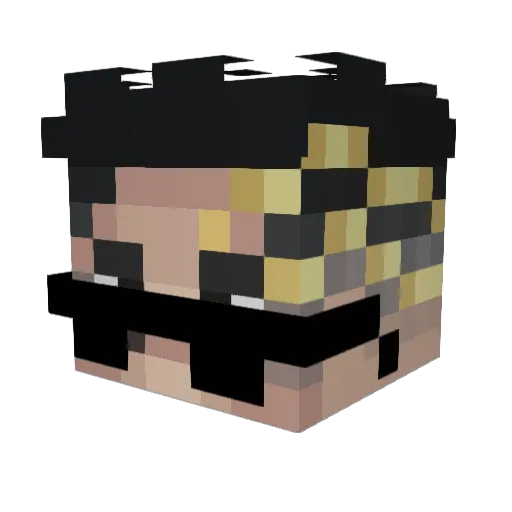 ZuKkiOxX Minecraft avatar head, 3D render